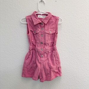 Zara Kids Pink Denim Romper